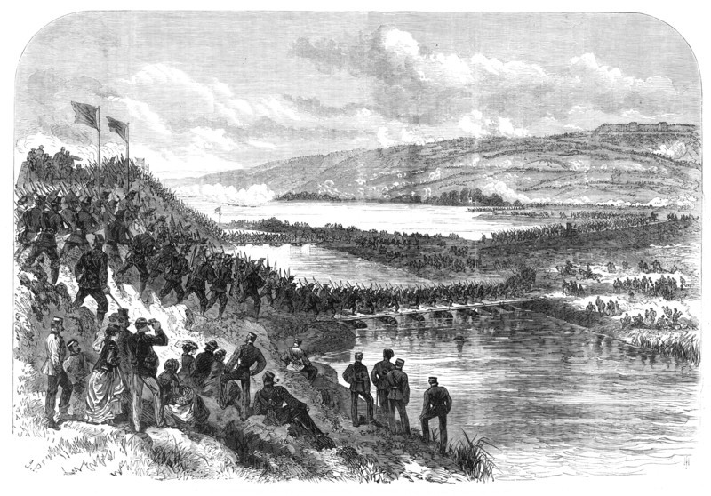 The Volunteer Review at Portsmouth: the sortie from Hilsea Lines, 1868. Creator: Unknown.