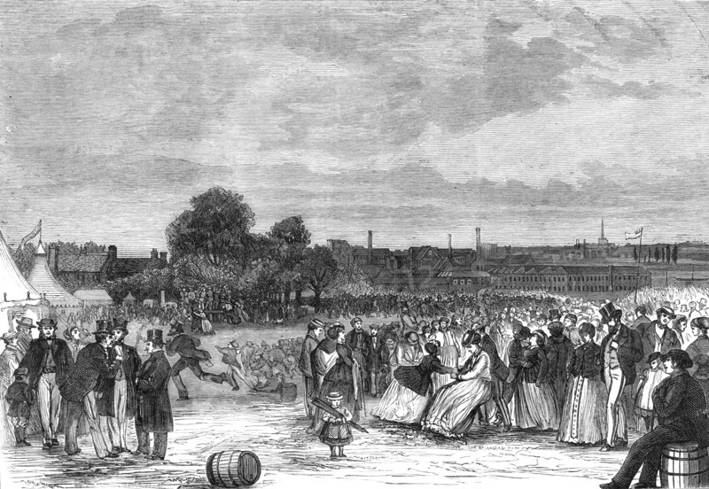Whitsuntide festival of workpeople at Norwich, 1869. Creator: Unknown.