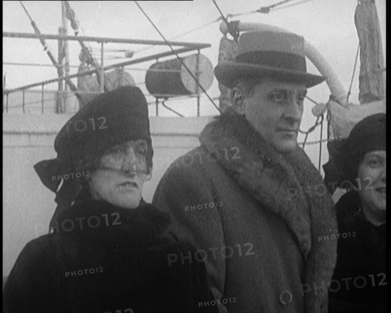 Emma Asquith, Countess of Oxford and Asquith on Deck of a Ship, 1921. Creator: British Pathe Ltd.