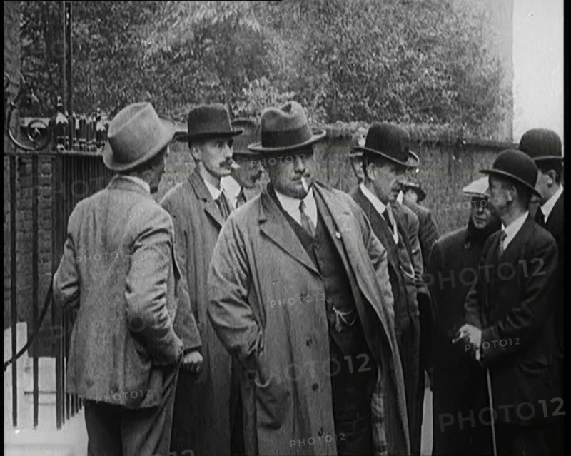 General Secretary of the Transport and General Workers Union Ernest Bevin Standing With..., 1922. Creator: British Pathe Ltd.