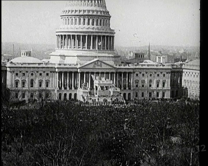 Crowds Gathering Outside the Capitol Building in Washington, District of Columbia, United..., 1922. Creator: British Pathe Ltd.