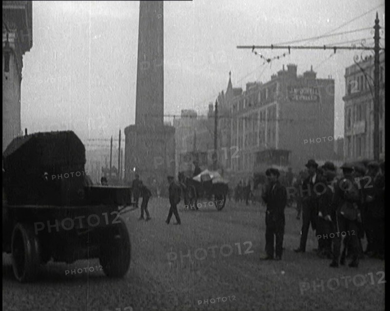 Crowds Parting and Being Held Back by Soldiers for Armoured Cars to Pass Through the Streets...,1920 Creator: British Pathe Ltd.