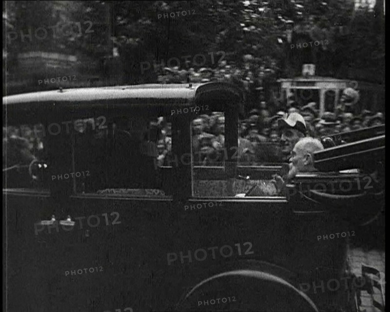 Car Driving Down a Road Containing Alexander I, His Majesty the King of Yugoslavia and..., 1934. Creator: British Pathe Ltd.