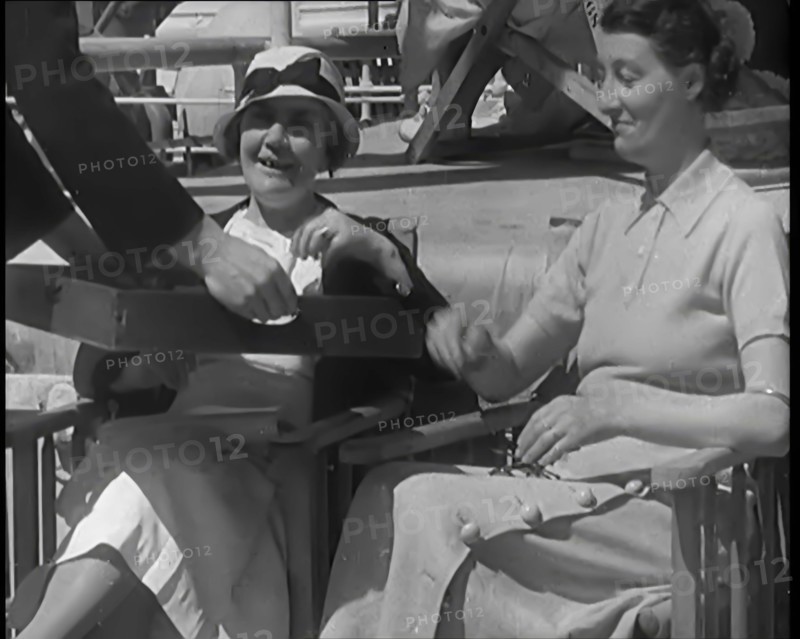 Two Female Civilians on the Deck of a Cruise Liner at Sea, 1931. Creator: British Pathe Ltd.