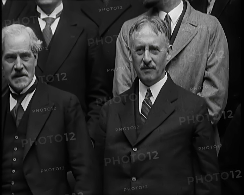 International Leaders Gathering on the Steps of a Building for a Conference on Economic..., 1931. Creator: British Pathe Ltd.