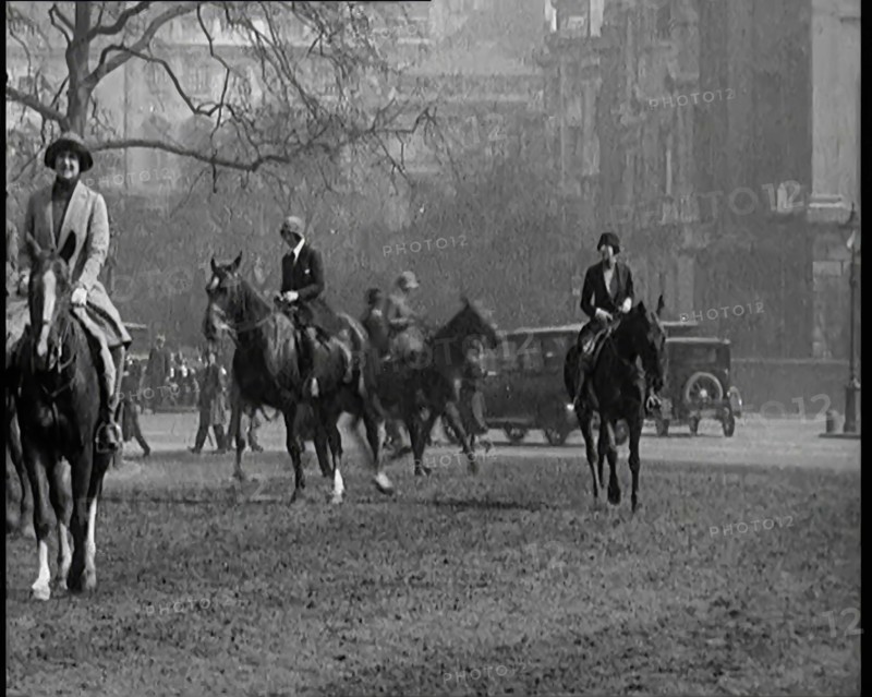 People Riding Horses in Rotten Row, Hyde Park, London, 1926. Creator: British Pathe Ltd.