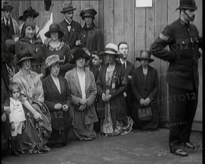 People, Mostly Women, Praying in the Street for Irish Peace Conference Success in..., 1922. Creator: British Pathe Ltd.
