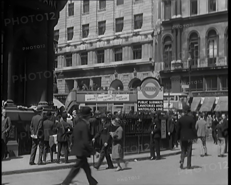 Exteriors of Buildings and UnderGround Station in London, 1931. Creator: British Pathe Ltd.