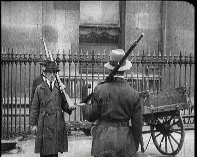 Irish Free State Soldiers With Their Rifles on Their Shoulders, 1922. Creator: British Pathe Ltd.