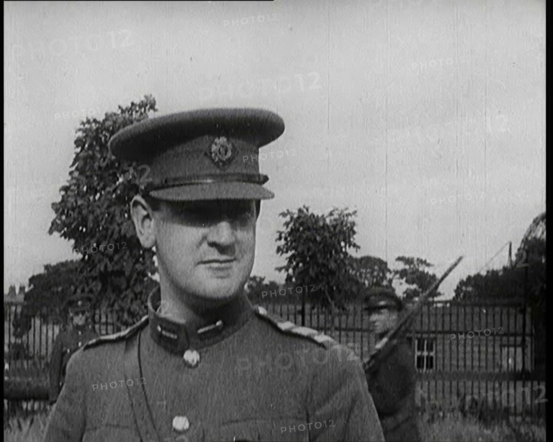 Irish Chair of the Provisional Government Michael Collins in Uniform, 1922. Creator: British Pathe Ltd.