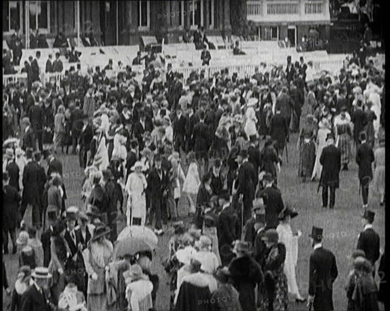 Crowds of Wealthy British Civilians at the Ascot Race Course Wearing the Latest Fashions, 1922. Creator: British Pathe Ltd.