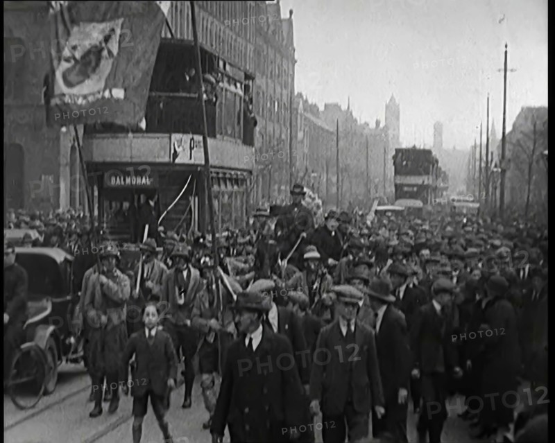 Winston Churchill, Chancellor of the Exchequer, Being Taken Through Crowd Filled Streets on..., 1926 Creator: British Pathe Ltd.