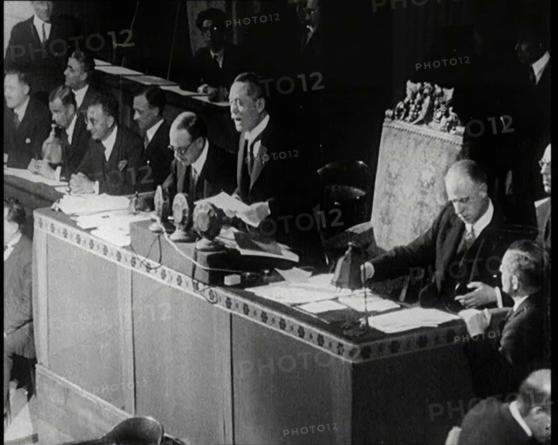 Members of the League of Nations Meeting in Geneva, 1926. Creator: British Pathe Ltd.