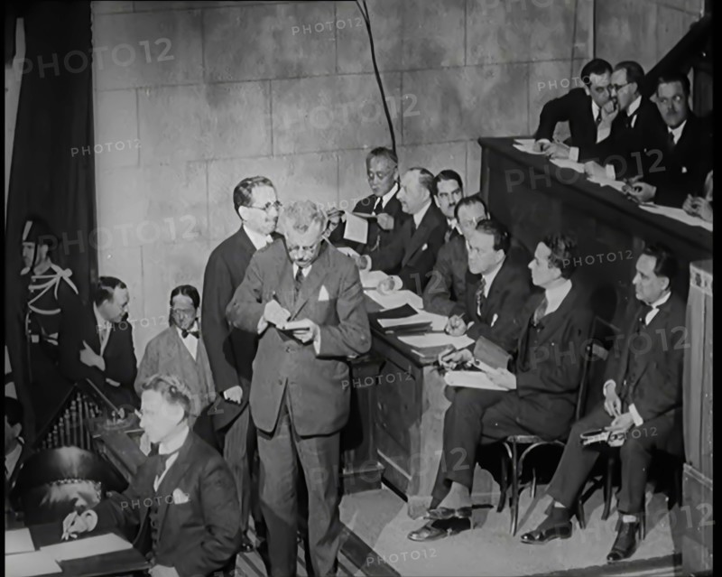 Members of the League of Nations Meeting in Geneva, 1926. Creator: British Pathe Ltd.