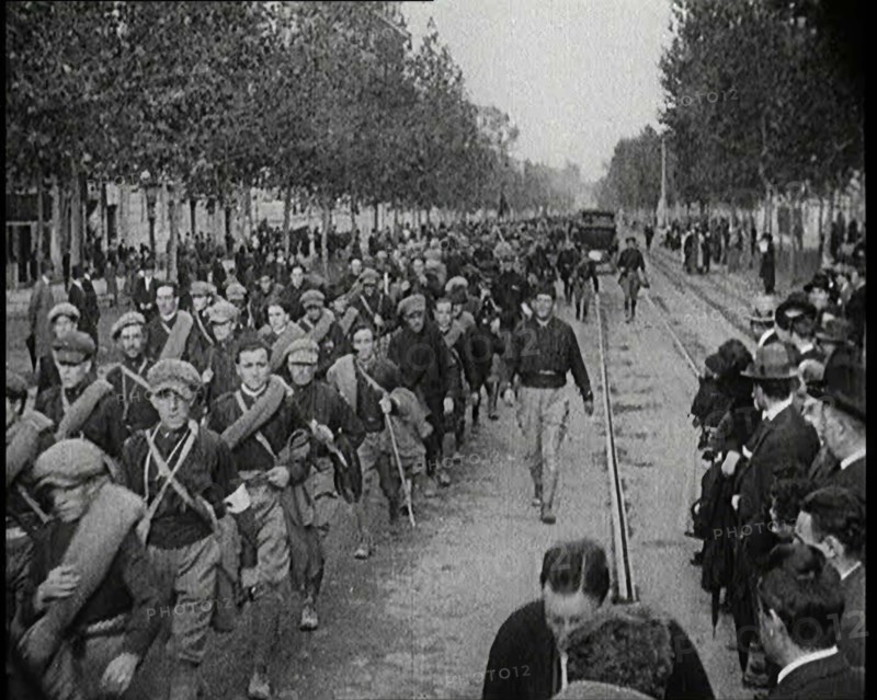 Italian Men on a Fascist March in Rome, 1922. Creator: British Pathe Ltd.