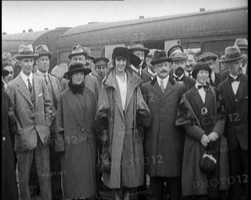 Sinn Fein Delegates Standing by a Train After Arriving in London, 1922. Creator: British Pathe Ltd.