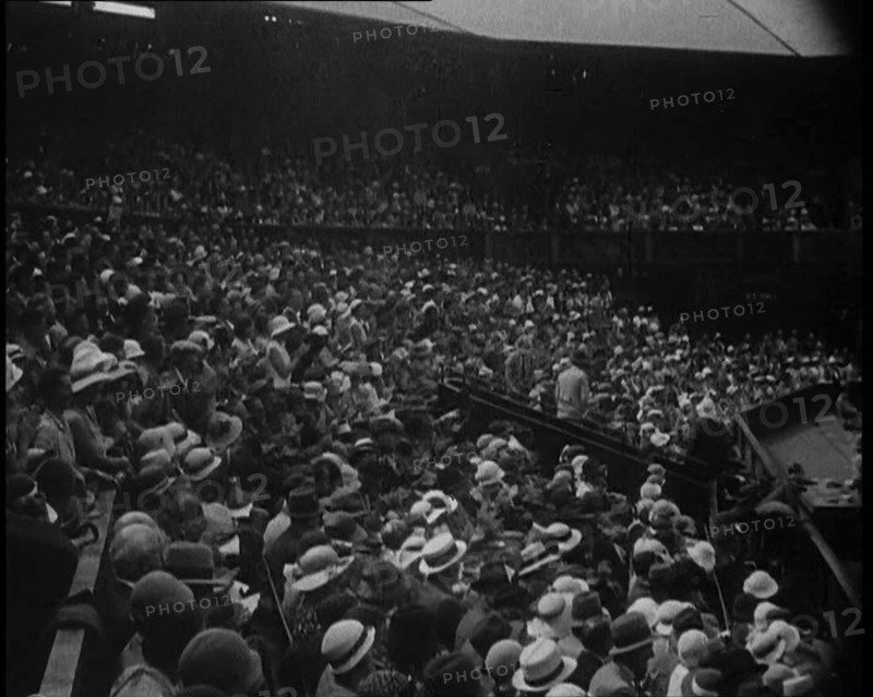 Large Crowd Watching a Tournament in Wimbledon Stadium, 1933. Creator: British Pathe Ltd.