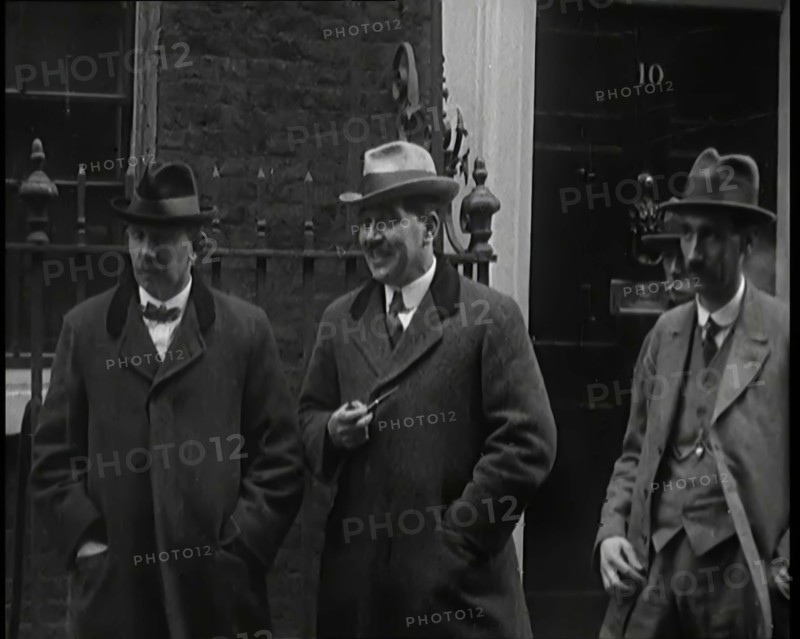 A Group of Male Union Leaders Standing in Front of 10 Downing Street, 1926. Creator: British Pathe Ltd.