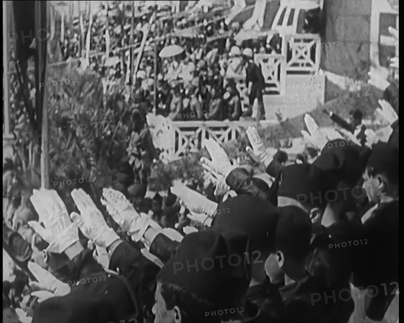 Group of Boy Cadets Making the Fascist Salute, 1926. Creator: British Pathe Ltd.
