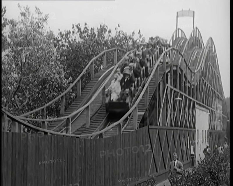 A Large Group of Female Civilians Enjoying  a Roller Coaster Ride, 1926. Creator: British Pathe Ltd.