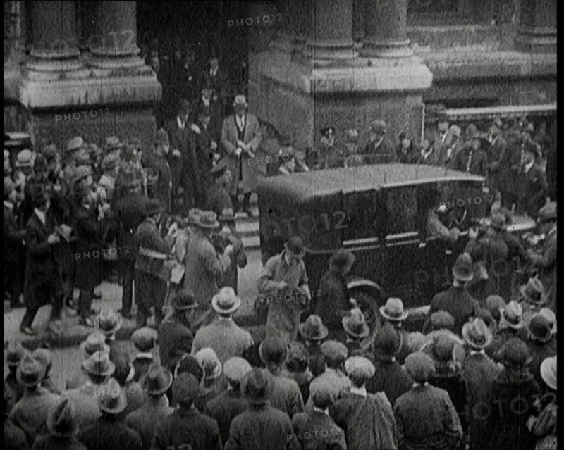 People Gathering and Coming and Going Outside the Carlton Club in London, 1922. Creator: British Pathe Ltd.