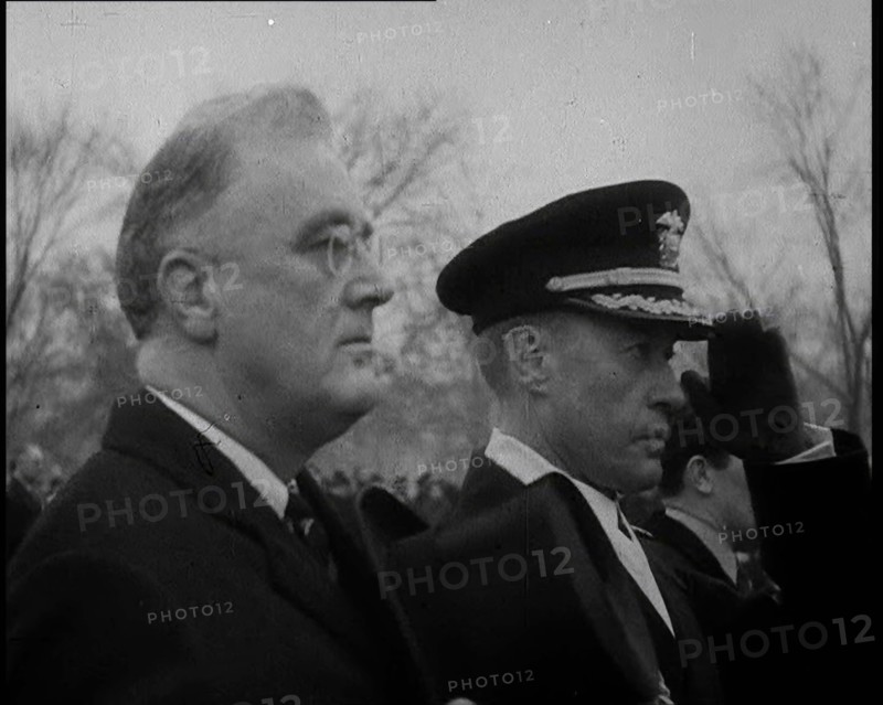 Franklin D Roosevelt, the President of the United States Standing Next to a Senior...,1933. Creator: British Pathe Ltd.