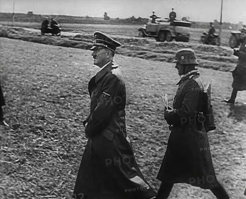 Adolf Hitler Walking Towards German Troops, 1941. Creator: British Pathe Ltd.