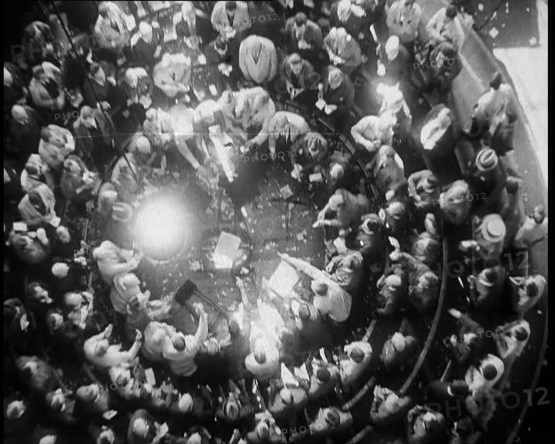 Crowd of Civilians Buying and Selling Stocks and Shares, 1932. Creator: British Pathe Ltd.