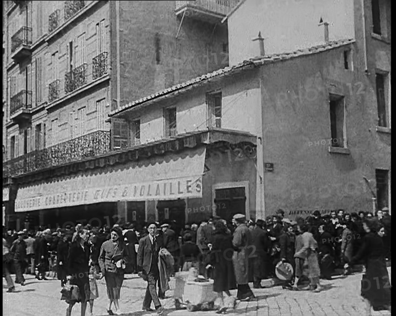 French Civilians Queueing for Food, 1940. Creator: British Pathe Ltd.