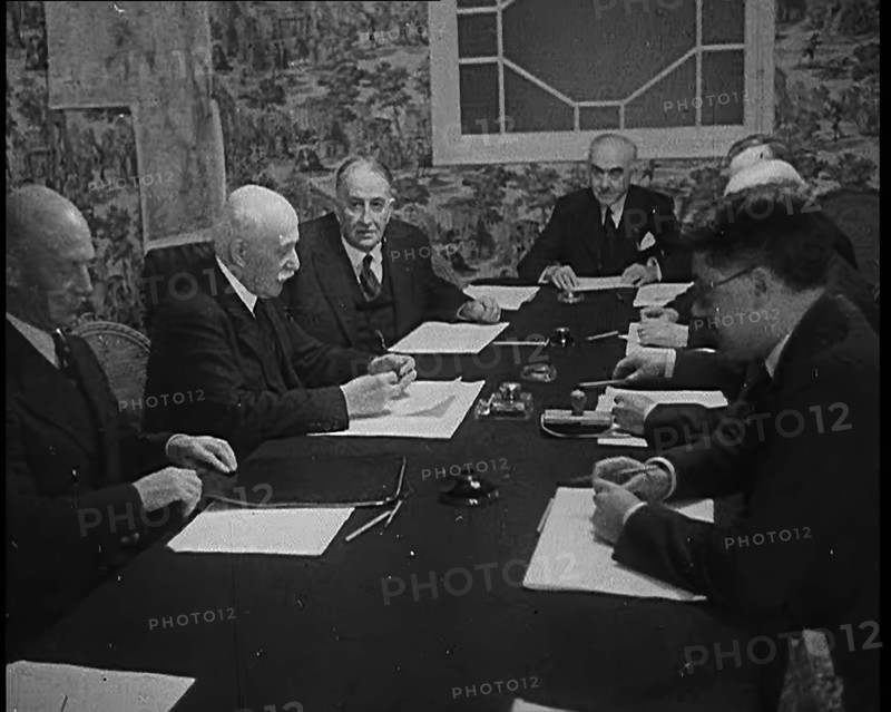 Philippe Petain, Chief of State of Vichy France, and Other Government Members, 1940. Creator: British Pathe Ltd.