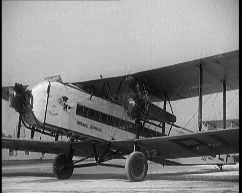 An Imperial Airways Aircraft Taxiing Along the Ground, 1920s. Creator: British Pathe Ltd.