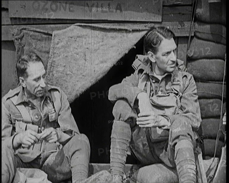 Scene from the Short Silent Feature Film 'Poppies of Flanders'. Two Male Actors Portraying..., 1920s Creator: British Pathe Ltd.
