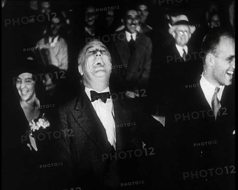 Presidential Candidate Franklin D Roosevelt Listening To the Actor Will Rogers Pledging..., 1932. Creator: British Pathe Ltd.