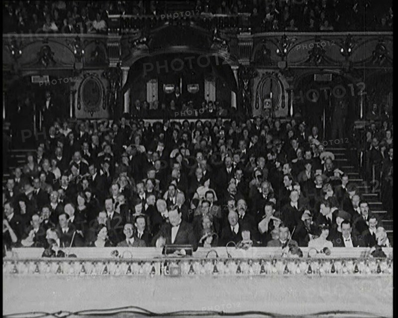 Civilians Seated Waiting For a Play To Begin As the Curtains Open, 1920s. Creator: British Pathe Ltd.