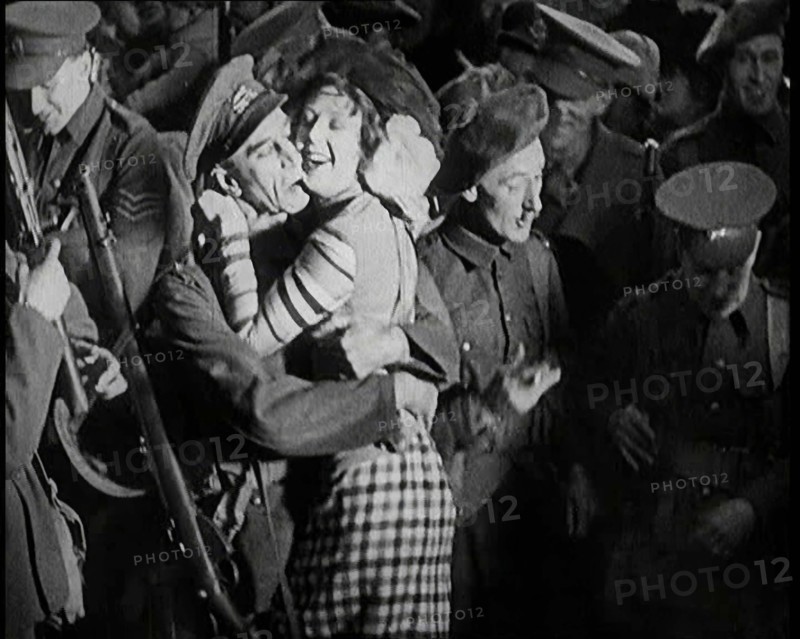 Scene from the Short Silent Feature Film 'Poppies of Flanders'. A Group of Male Actors..., 1920s. Creator: British Pathe Ltd.