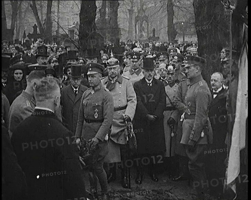 Paul von Hindenburg, President of Germany, Paying His Respect at the Funeral of..., 1925. Creator: British Pathe Ltd.