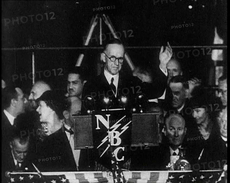 Former President Calvin Coolidge Addressing the Crowd at the Republican Congress in Chicago, 1932. Creator: British Pathe Ltd.