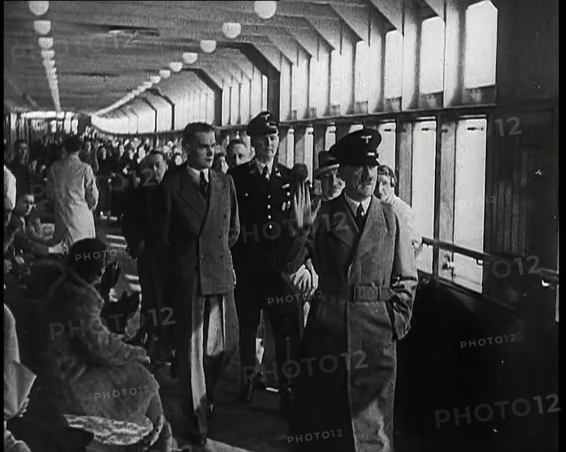 Adolf Hitler, the German Leader, Walking Down a Long Corridor With German Official and..., 1939. Creator: British Pathe Ltd.