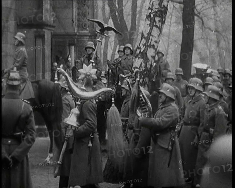 German Soldiers Riding Horses During the State Funeral of Manfred Albrecht Freiherr von..., 1925. Creator: British Pathe Ltd.