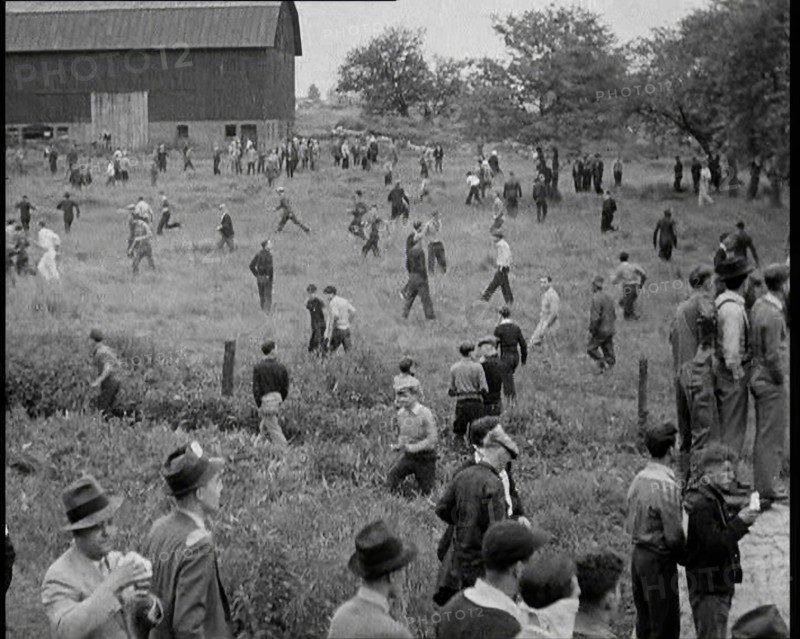 A Crowd of Angry Civilians Clashing With the US Army, 1932. Creator: British Pathe Ltd.