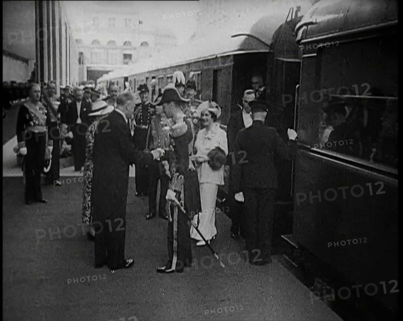 King George VI and Queen Elizabeth of Britain Being Greeted in Paris at Bois de Boulogne..., 1938. Creator: British Pathe Ltd.