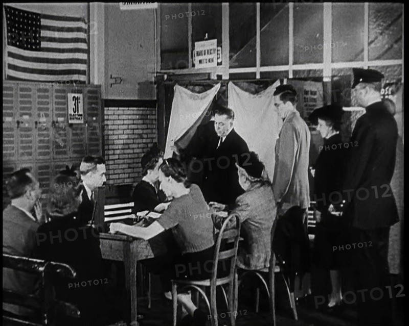 Civilians Voting in the Presidential Election, 1932. Creator: British Pathe Ltd.