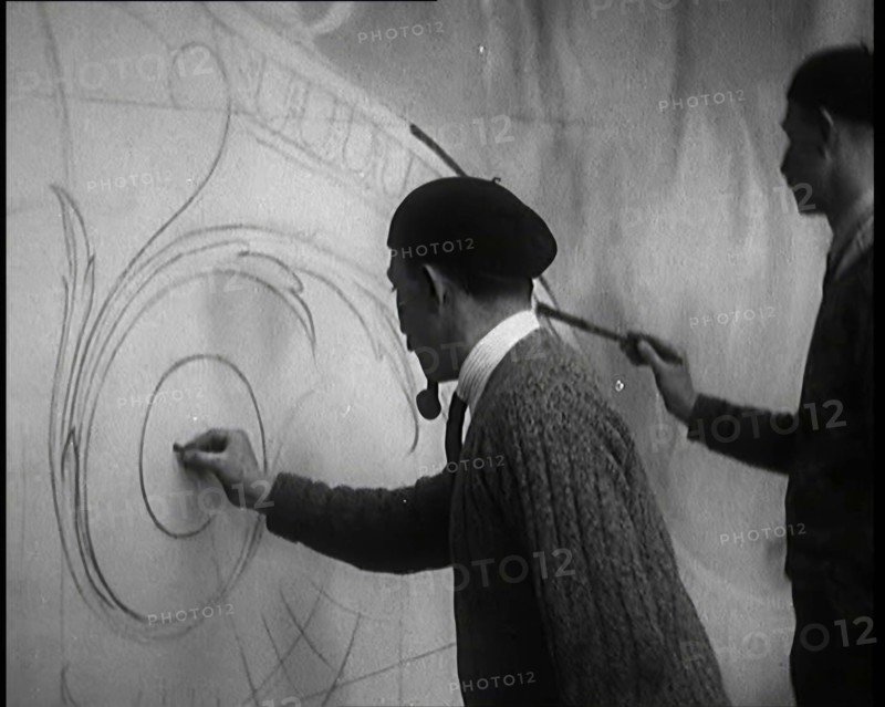 Male Civilians Painting a Theatre Set, 1920s. Creator: British Pathe Ltd.