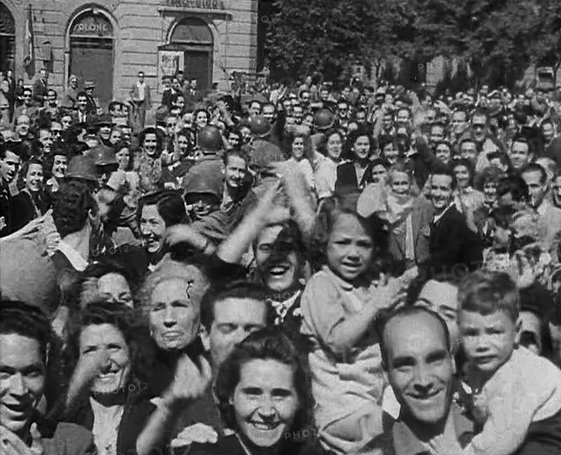 Italian Civilians Cheering, 1944. Creator: British Pathe Ltd.
