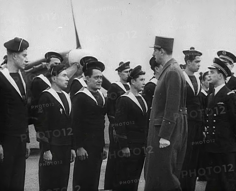 Charles de Gaulle Inspecting Free French Pilots, 1942. Creator: British Pathe Ltd.
