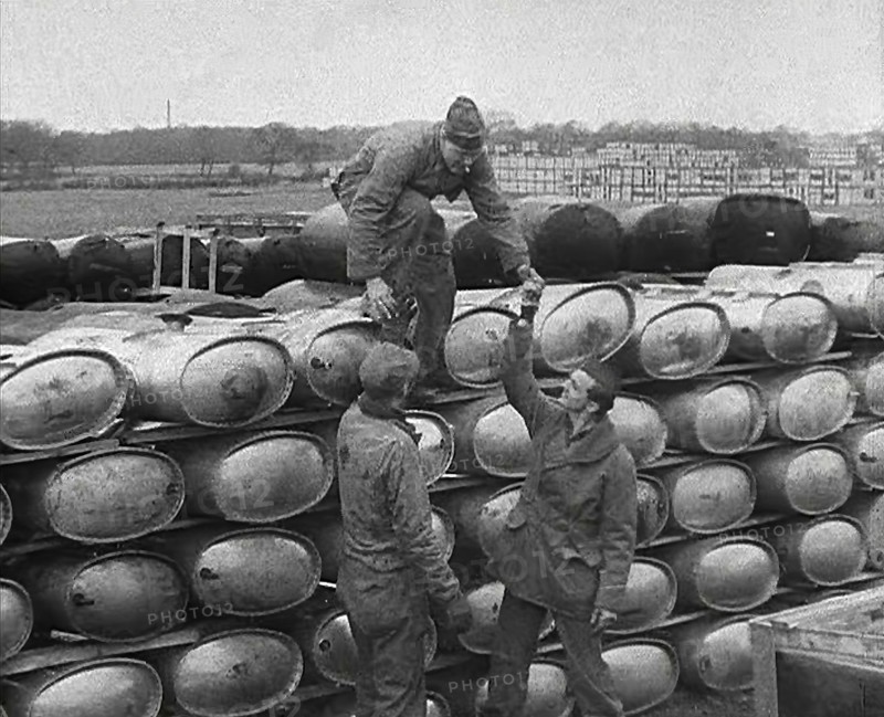 American Soldiers Working at a Fuel and Equipment Dump at an American Airfield in England, 1943-1944 Creator: British Pathe Ltd.