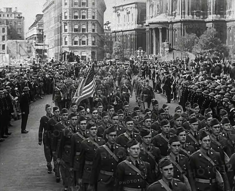American Troops Marching Through London, 1942. Creator: British Pathe Ltd.