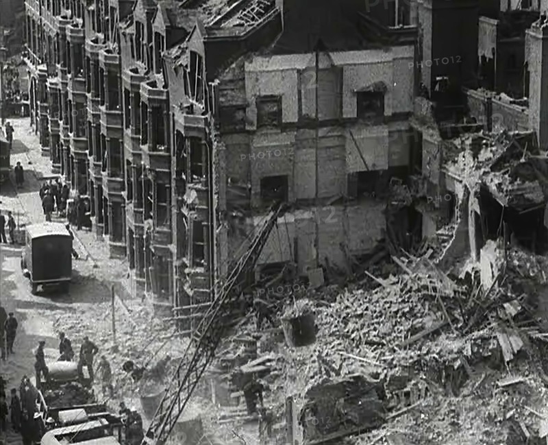 People Clearing Out Bomb Damage , 1942. Creator: British Pathe Ltd.