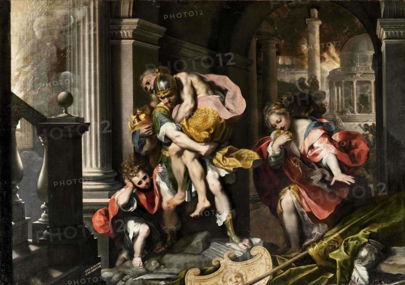 Aeneas Fleeing Troy, 1598. Creator: Barocci; Federigo (1528-1612).