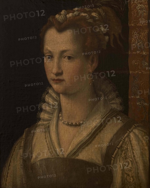Portrait of Eleanor of Toledo (1522-1562), Early 1570s. Creator: Brina (Del Brina); Francesco (ca 1540-1586).